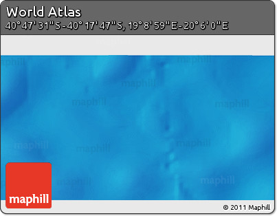 Physical 3D Map of the Area around 40° 32' 39" S, 19° 37' 30" E