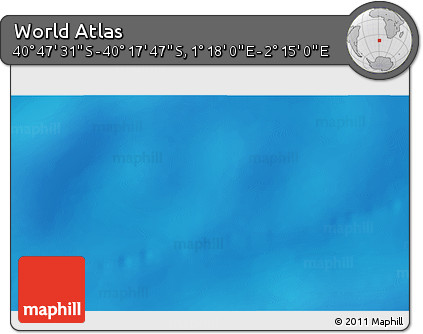 Physical 3D Map of the Area around 40° 32' 39" S, 1° 46' 29" E