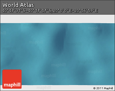 Satellite 3D Map of the Area around 40° 32' 39" S, 20° 28' 30" E