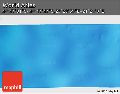Physical 3D Map of the Area around 40° 32' 39" S, 23° 52' 30" E
