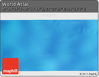 Physical 3D Map of the Area around 40° 32' 39" S, 23° 52' 30" E