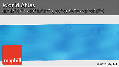 Physical Panoramic Map of the Area around 40° 32' 39" S, 23° 52' 30" E