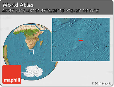 Satellite Location Map of the Area around 40° 32' 39" S, 24° 43' 30" E