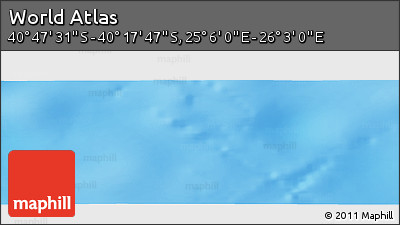 Physical Panoramic Map of the Area around 40° 32' 39" S, 25° 34' 30" E