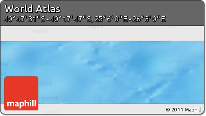 Physical Panoramic Map of the Area around 40° 32' 39" S, 25° 34' 30" E
