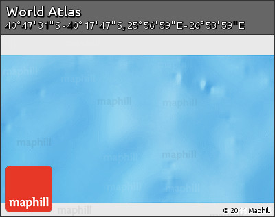 Physical 3D Map of the Area around 40° 32' 39" S, 26° 25' 29" E