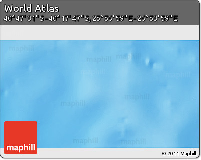 Physical 3D Map of the Area around 40° 32' 39" S, 26° 25' 29" E