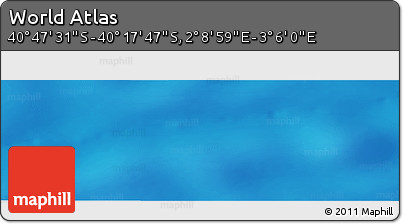 Physical Panoramic Map of the Area around 40° 32' 39" S, 2° 37' 30" E