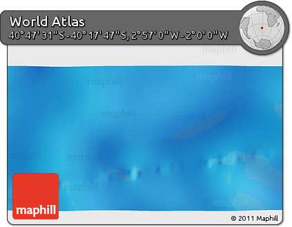 Physical 3D Map of the Area around 40° 32' 39" S, 2° 28' 30" W