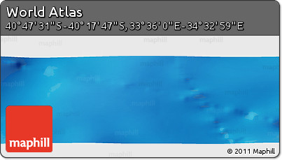 Physical Panoramic Map of the Area around 40° 32' 39" S, 34° 4' 30" E