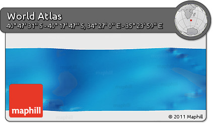 Physical Panoramic Map of the Area around 40° 32' 39" S, 34° 55' 29" E