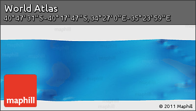 Physical Panoramic Map of the Area around 40° 32' 39" S, 34° 55' 29" E