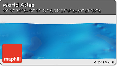 Physical Panoramic Map of the Area around 40° 32' 39" S, 34° 55' 29" E