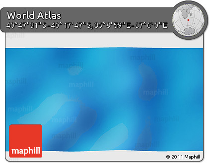 Physical 3D Map of the Area around 40° 32' 39" S, 36° 37' 30" E