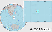 Gray Location Map of the area around 40° 32' 39" S, 37° 28' 30" E