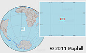 Gray Location Map of the area around 40° 32' 39" S, 3° 28' 30" E