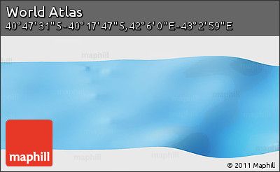 Physical Panoramic Map of the Area around 40° 32' 39" S, 42° 34' 30" E