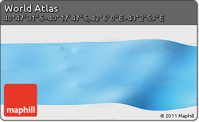 Physical Panoramic Map of the Area around 40° 32' 39" S, 42° 34' 30" E