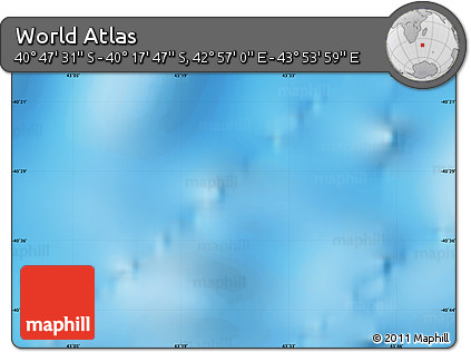 Physical Map of the Area around 40° 32' 39" S, 43° 25' 29" E