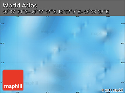 Physical Map of the Area around 40° 32' 39" S, 43° 25' 29" E