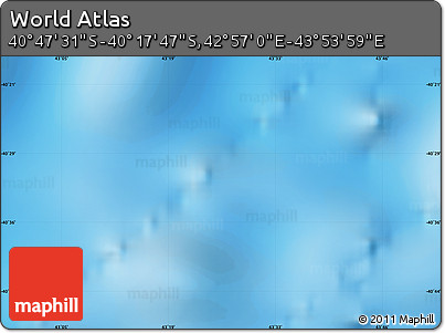 Physical Map of the Area around 40° 32' 39" S, 43° 25' 29" E