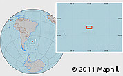 Gray Location Map of the area around 40° 32' 39" S, 44° 58' 30" W, hill shading