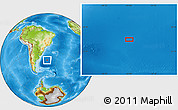 Physical Location Map of the area around 40° 32' 39" S, 44° 58' 30" W