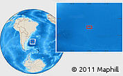 Shaded Relief Location Map of the area around 40° 32' 39" S, 44° 58' 30" W