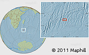 Savanna Style Location Map of the area around 40° 32' 39" S, 46° 49' 30" E, hill shading