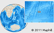 Shaded Relief Location Map of the area around 40° 32' 39" S, 46° 49' 30" E