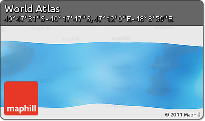 Physical Panoramic Map of the Area around 40° 32' 39" S, 47° 40' 29" E