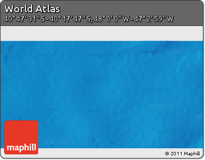 Physical 3D Map of the Area around 40° 32' 39" S, 47° 31' 29" W