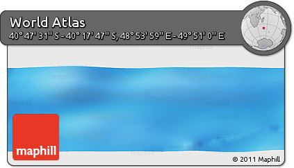 Physical Panoramic Map of the Area around 40° 32' 39" S, 49° 22' 30" E