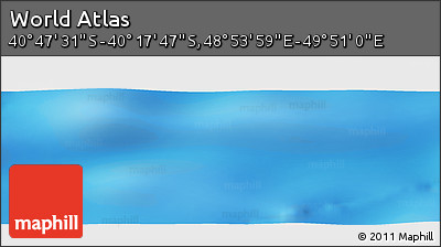 Physical Panoramic Map of the Area around 40° 32' 39" S, 49° 22' 30" E