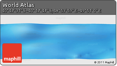 Physical Panoramic Map of the Area around 40° 32' 39" S, 49° 22' 30" E