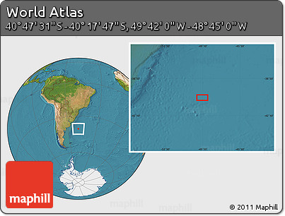 Satellite Location Map of the Area around 40° 32' 39" S, 49° 13' 30" W