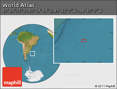 Satellite Location Map of the Area around 40° 32' 39" S, 49° 13' 30" W