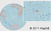 Gray Location Map of the area around 40° 32' 39" S, 4° 10' 30" W, hill shading