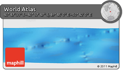 Physical Panoramic Map of the Area around 40° 32' 39" S, 50° 13' 30" E