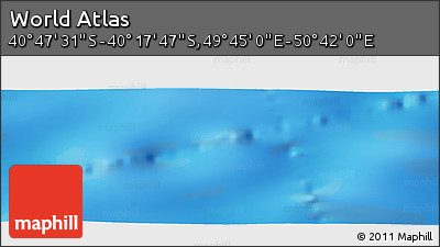 Physical Panoramic Map of the Area around 40° 32' 39" S, 50° 13' 30" E
