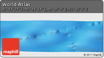 Physical Panoramic Map of the Area around 40° 32' 39" S, 50° 13' 30" E