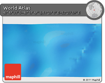 Physical 3D Map of the Area around 40° 32' 39" S, 51° 55' 29" E