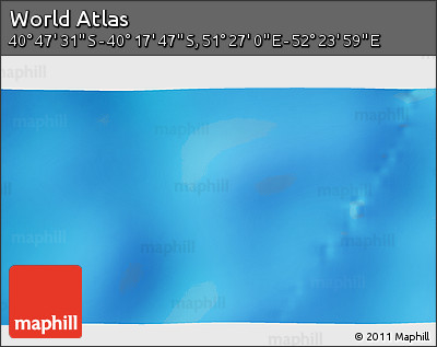 Physical 3D Map of the Area around 40° 32' 39" S, 51° 55' 29" E