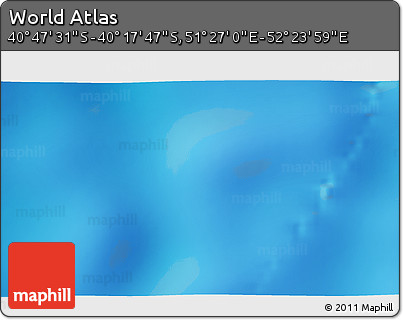 Physical 3D Map of the Area around 40° 32' 39" S, 51° 55' 29" E