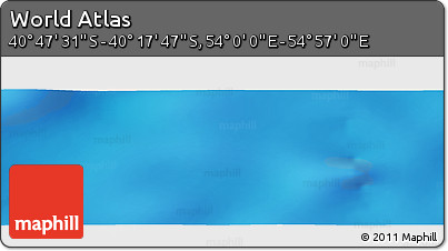 Physical Panoramic Map of the Area around 40° 32' 39" S, 54° 28' 30" E