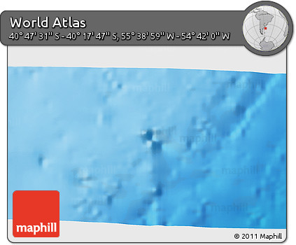 Shaded Relief 3D Map of the Area around 40° 32' 39" S, 55° 10' 29" W