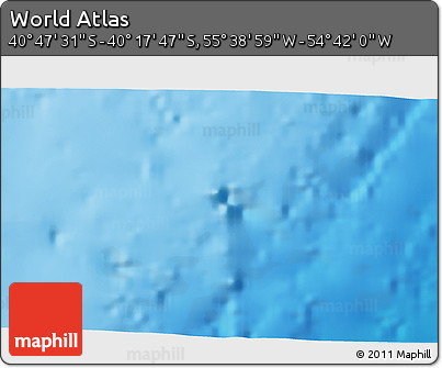 Shaded Relief 3D Map of the Area around 40° 32' 39" S, 55° 10' 29" W