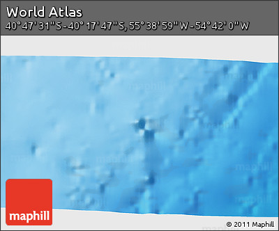 Shaded Relief 3D Map of the Area around 40° 32' 39" S, 55° 10' 29" W