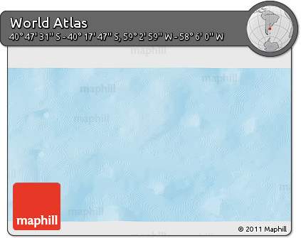Physical 3D Map of the Area around 40° 32' 39" S, 58° 34' 30" W