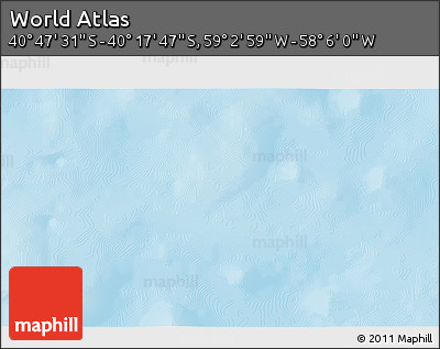 Physical 3D Map of the Area around 40° 32' 39" S, 58° 34' 30" W